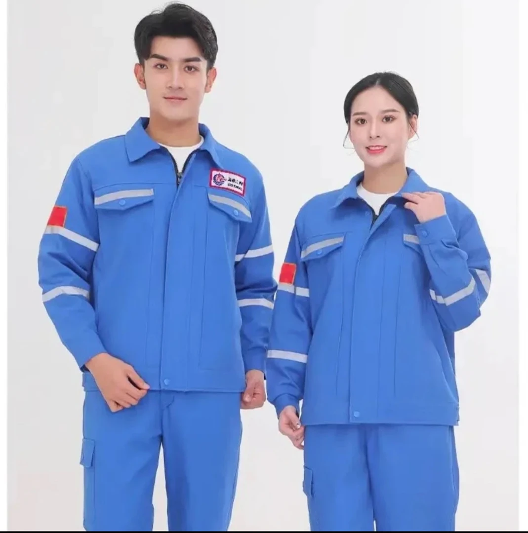纯棉中海油焊工专用工作服套装春秋长袖防烫厂服耐磨工作服男装