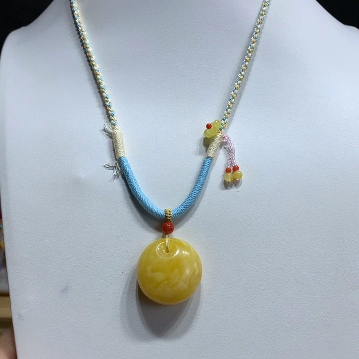 蜜蜡颈饰未镶嵌扣子