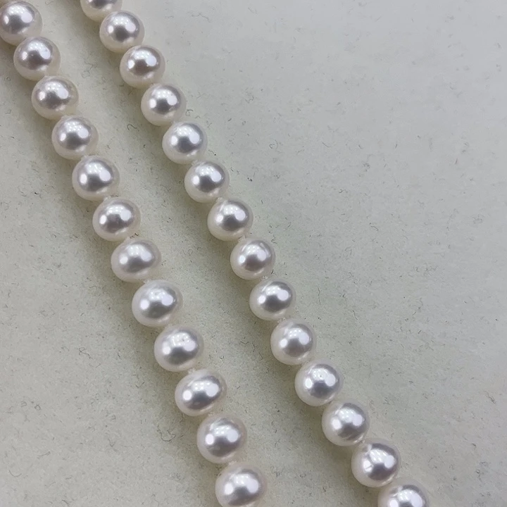 淡水珍珠颈饰银S925镶嵌➕7.8冷白