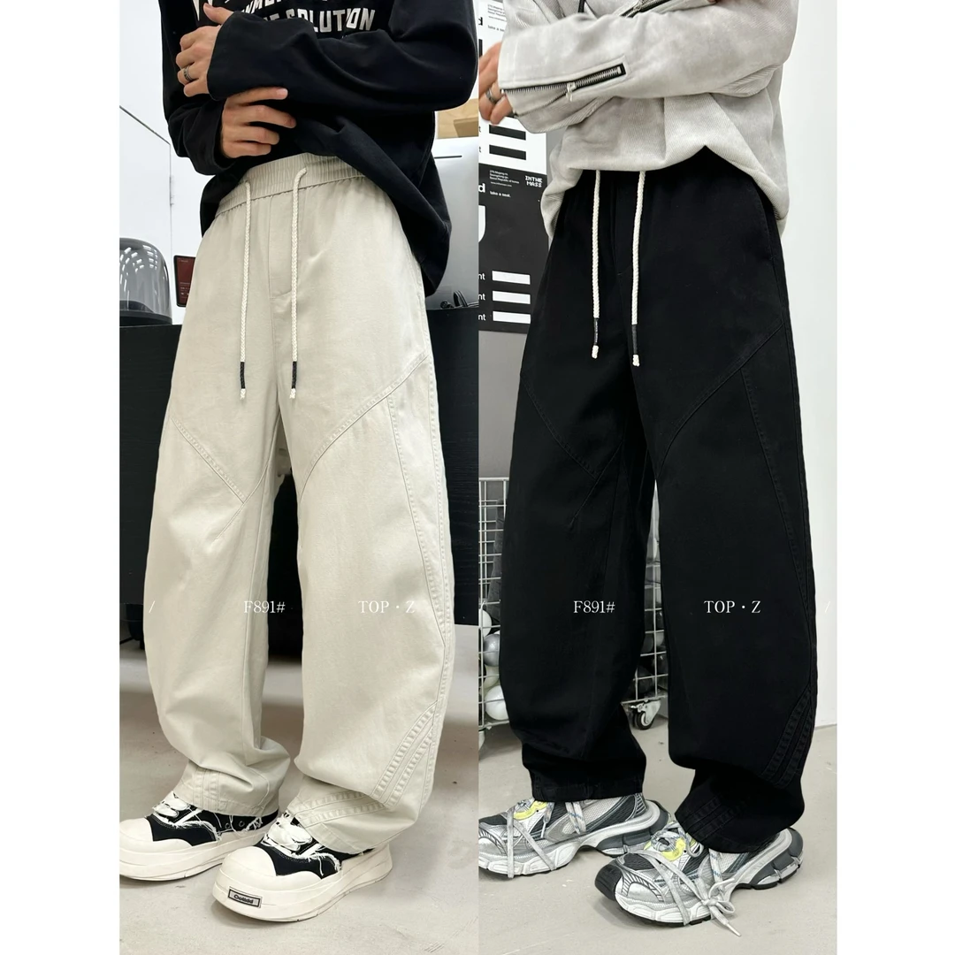 【异素服饰】891秋季新款潮流时尚洗水棉百搭直筒裤