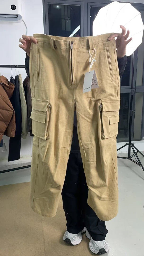 秋冬重工解构异形腰头炮弹直筒廓形微喇工装裤Cargo