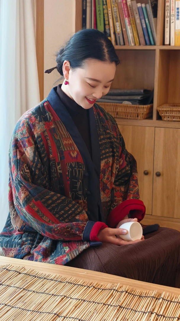 朴时如故【加绒外套】新中式印花