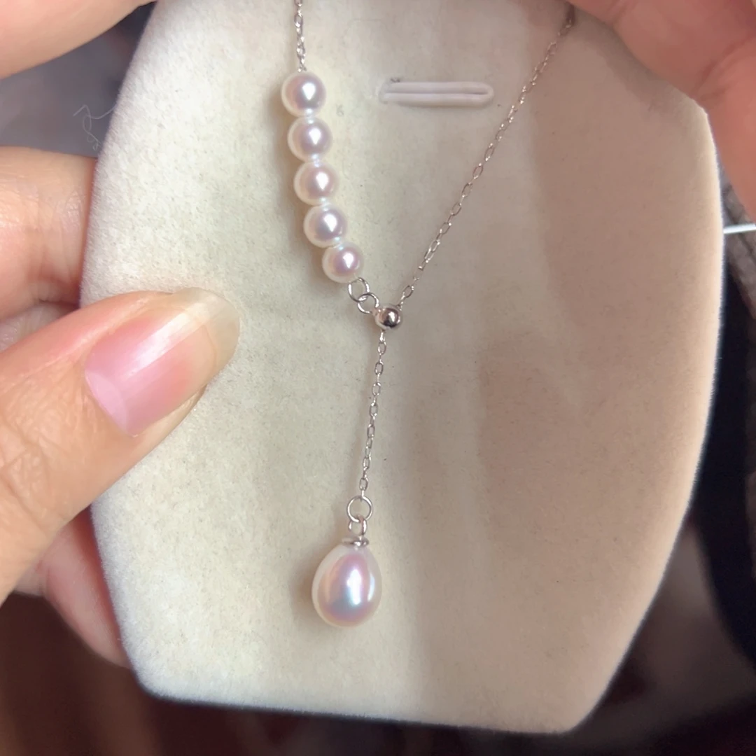 淡水珍珠通体银极光天然珍珠银S925镶嵌