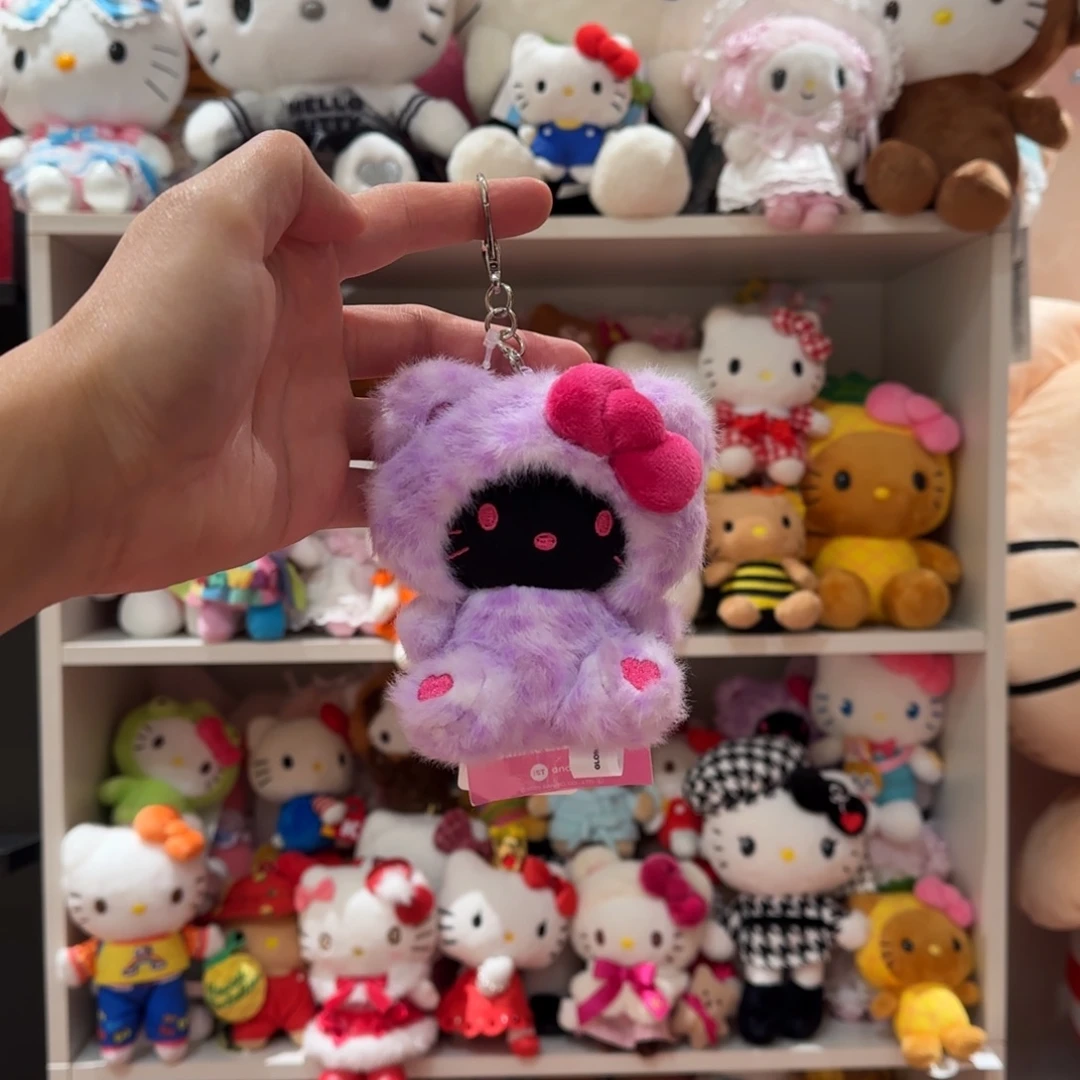 毛绒紫色豹纹kt挂件