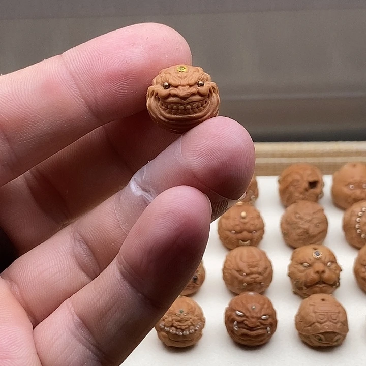 猴头单颗雕刻镶嵌恶僧