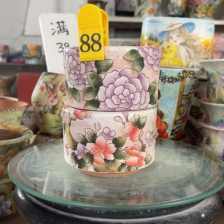 满38包邮 景德镇幸运花盆