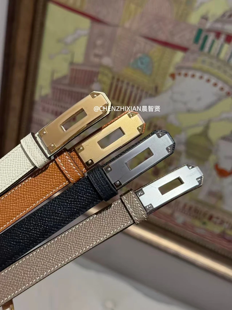 【时尚花腰】四色EP皮全钢五金腰带皮带纯色