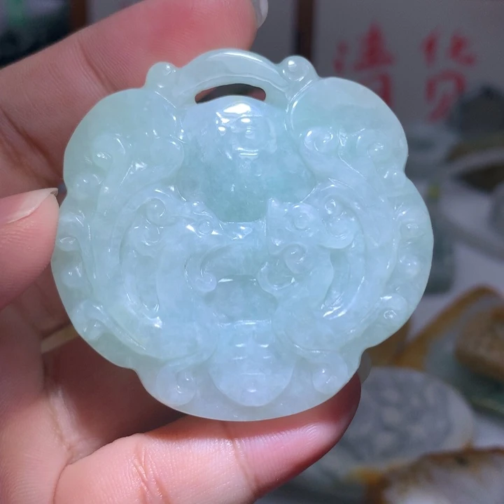 翡翠未镶嵌颈饰保真天然A货翡翠