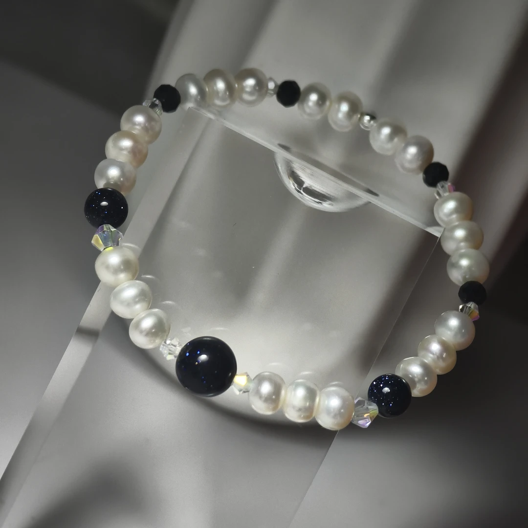 珠珠漫【紫蓝星空】天然珍珠轻奢小众精致简约高级百搭男女闺蜜手串