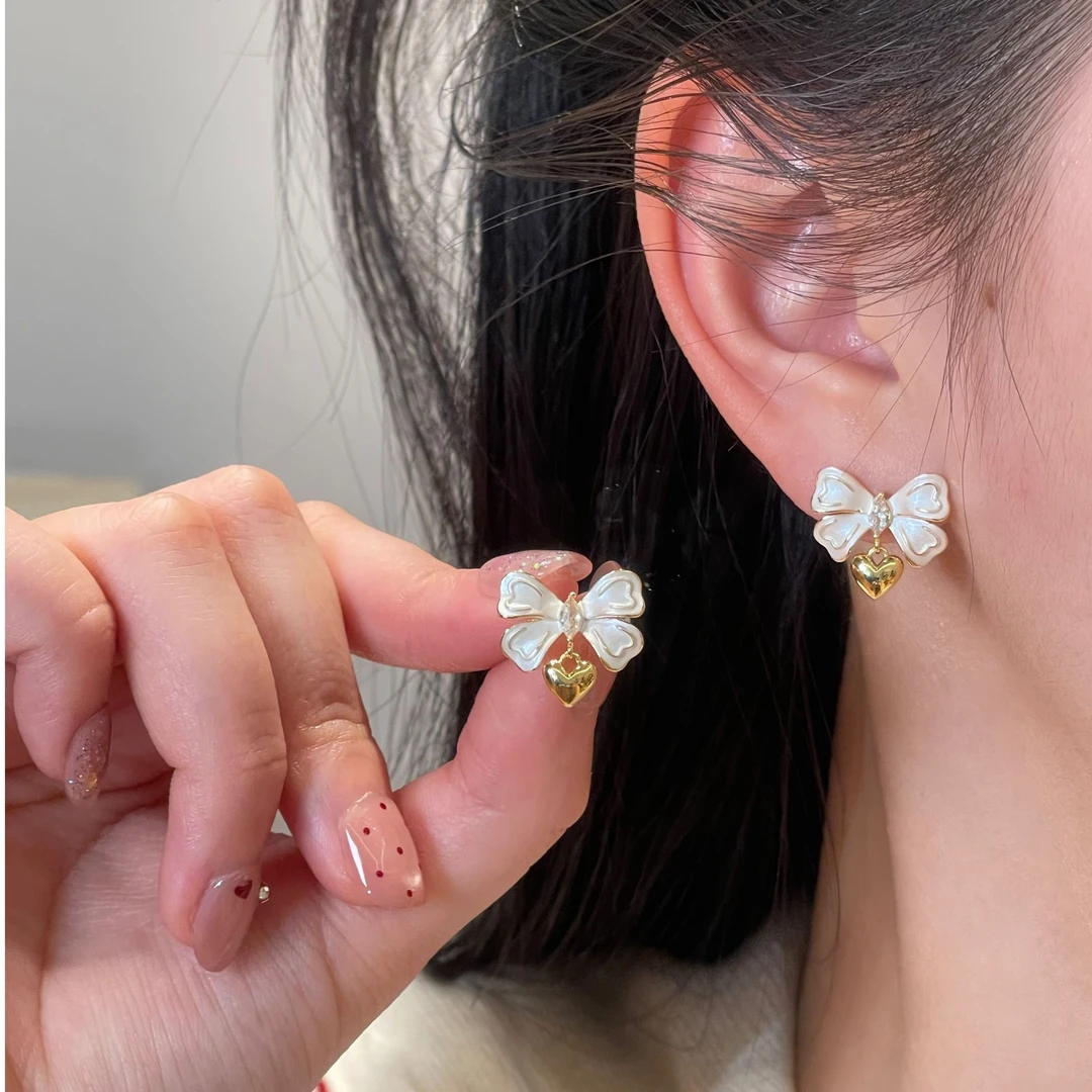 蝴蝶结耳环少女风夏日穿搭气质时尚精致耳饰R-2895