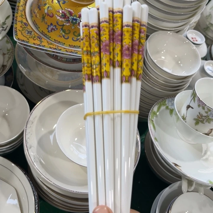 瓷片珐琅彩筷子十双