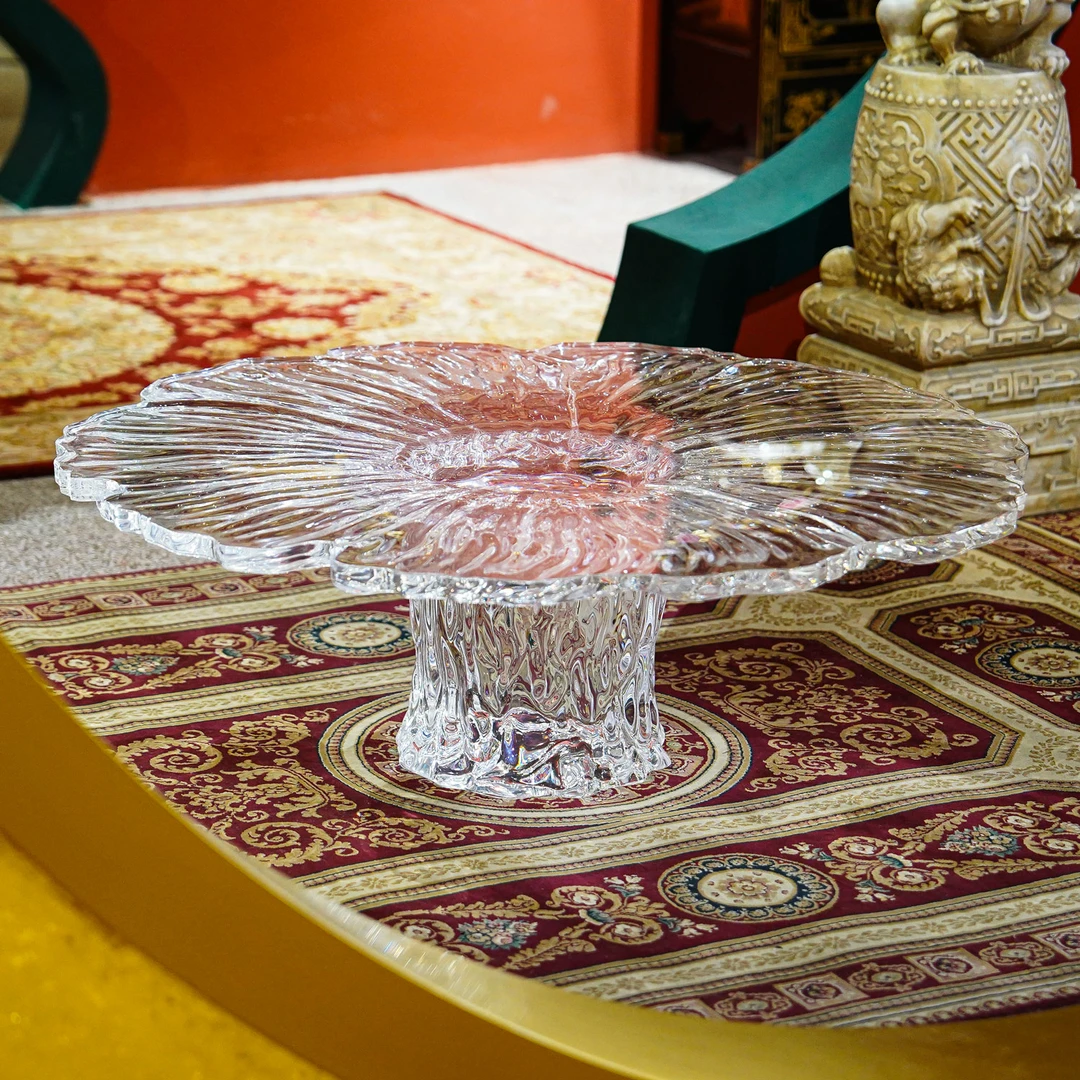 【本尼家】TY16轻奢简约透明荷花茶几家用创意花瓣形1米长茶几