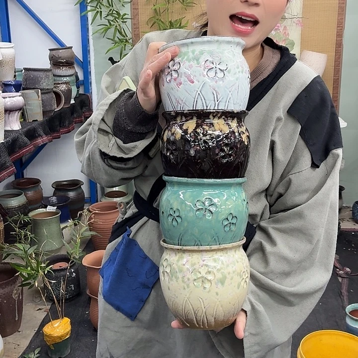 15×15 -粗陶花盆有孔-买买买