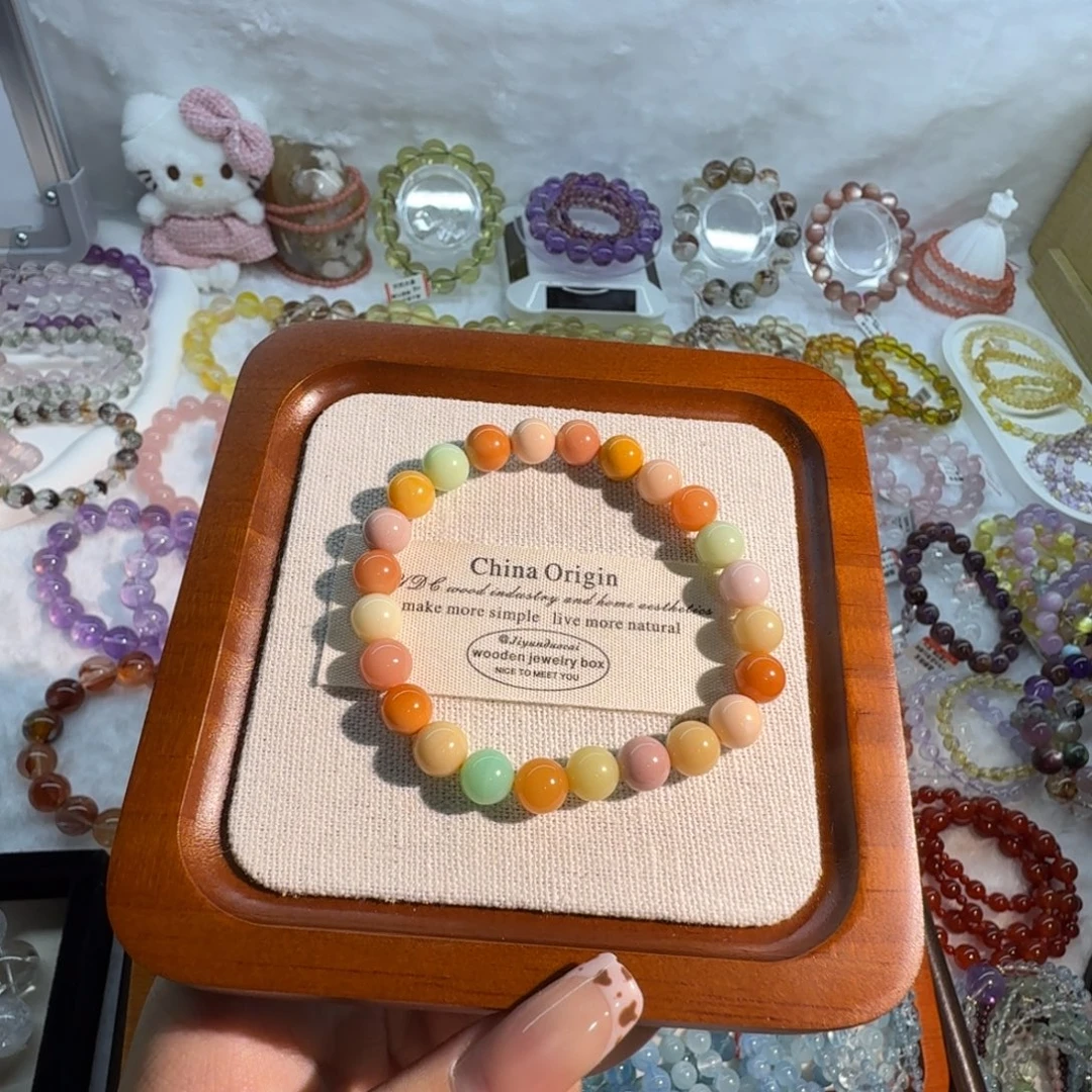 未镶嵌手串水晶缅彩 卡7+  默认微瑕 不退不换