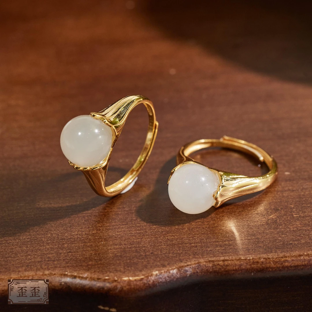 非遗好物分享【玉峰珠宝】和田玉白玉戒指礼物（多样性发一）X-I0179