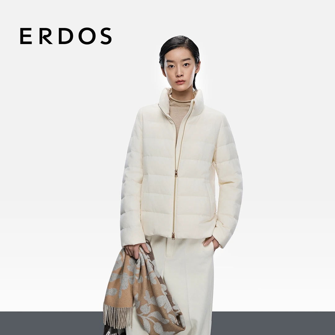 ERDOS 香草白半精纺绒毛混纺修身羽绒服 雪季狂欢25年秋冬新品