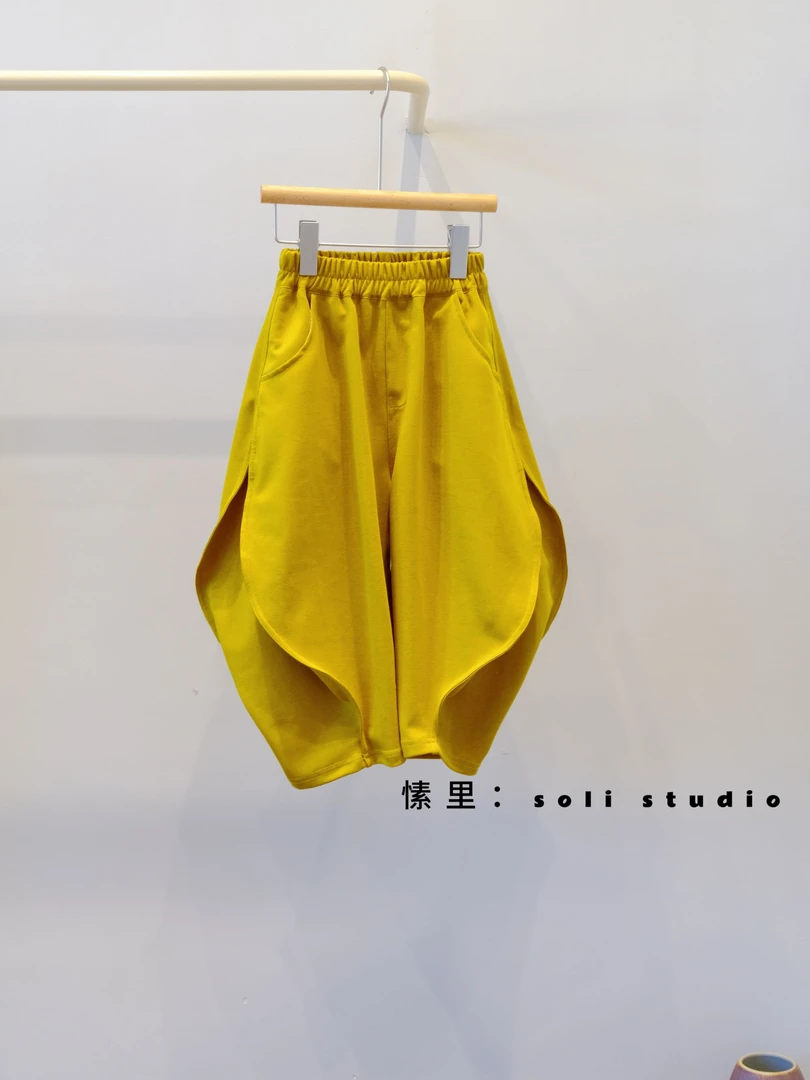 S 3510 - 《越线》春夏儿童裤子 九分裤 针织造型休闲裤 宽松 纯色～