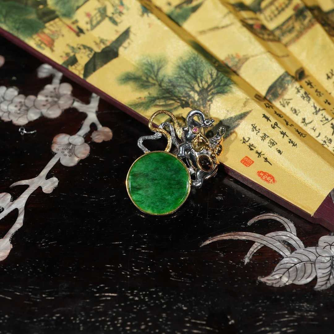 1.12香港王老板-翡翠镶嵌吊坠o116