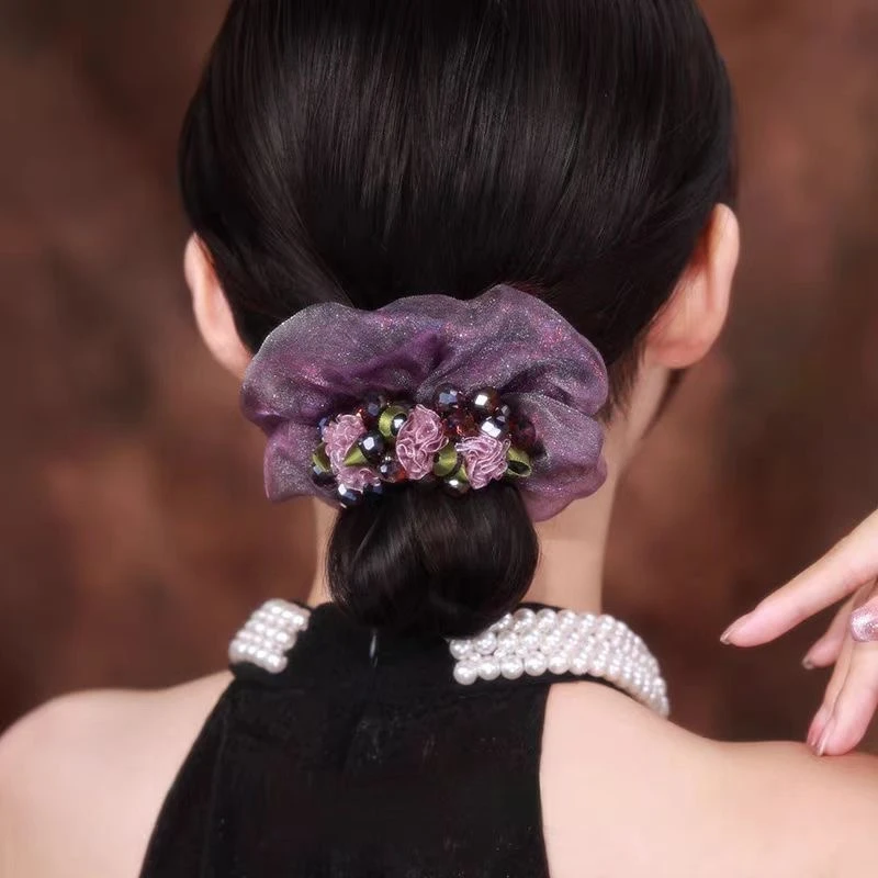 紫藤花大肠发圈2025新款高级感头绳扎头发皮筋高弹力百搭气质发圈