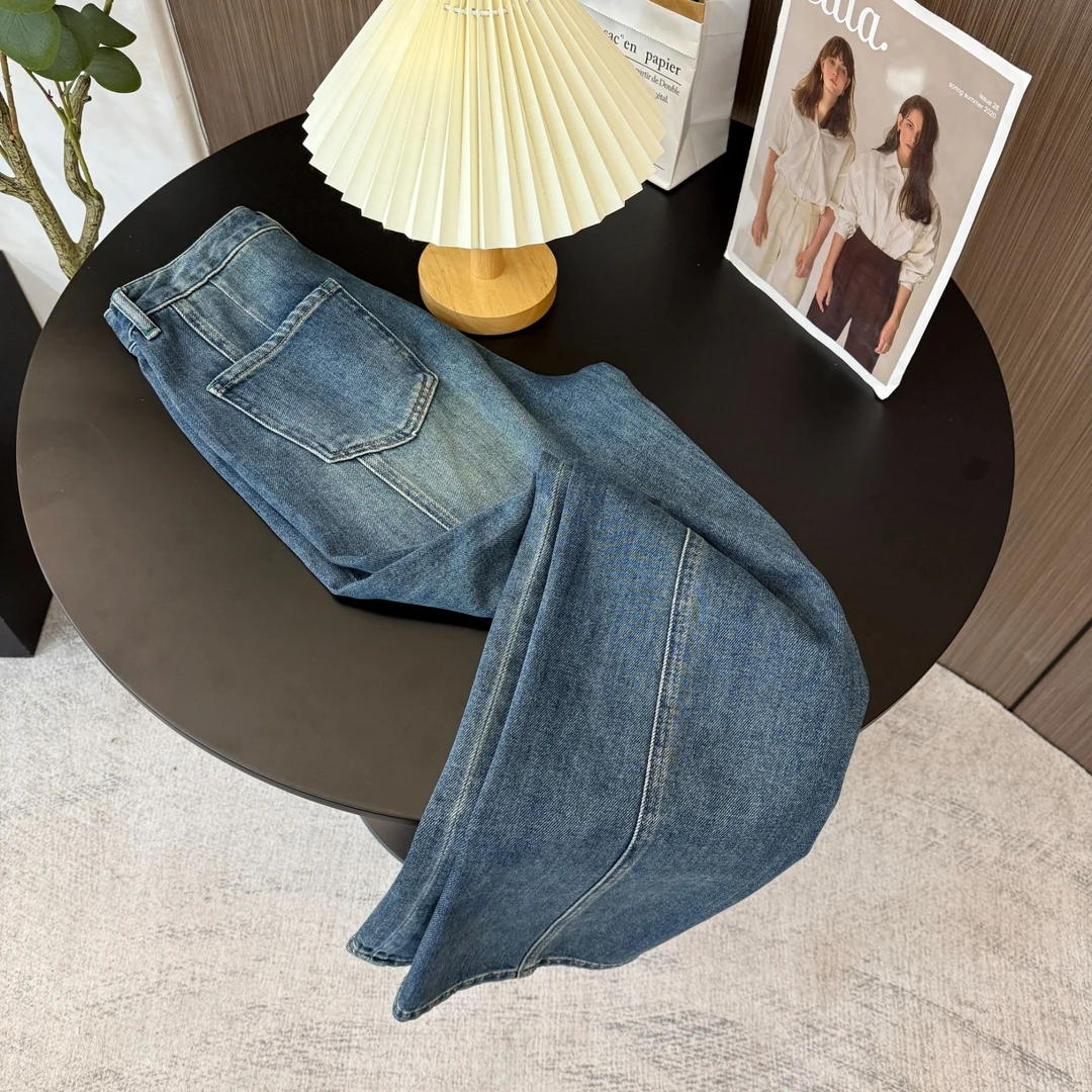 福利款仅一条】巨显腿长直！新款高腰牛仔裤显瘦垂感直筒拖地长裤
