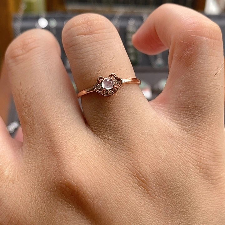 翡翠戒指银S925镶嵌0266