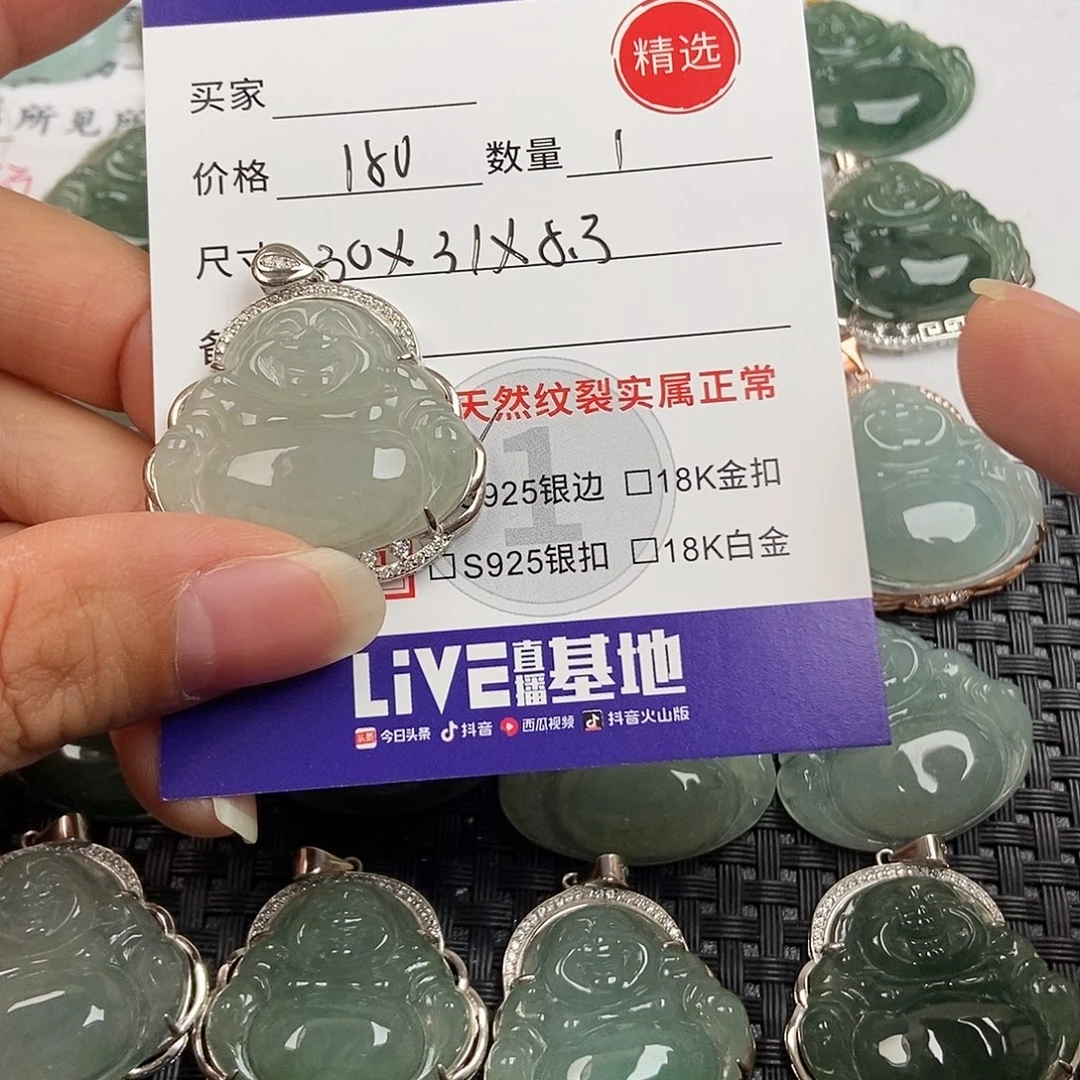 翡翠银S925镶嵌颈饰