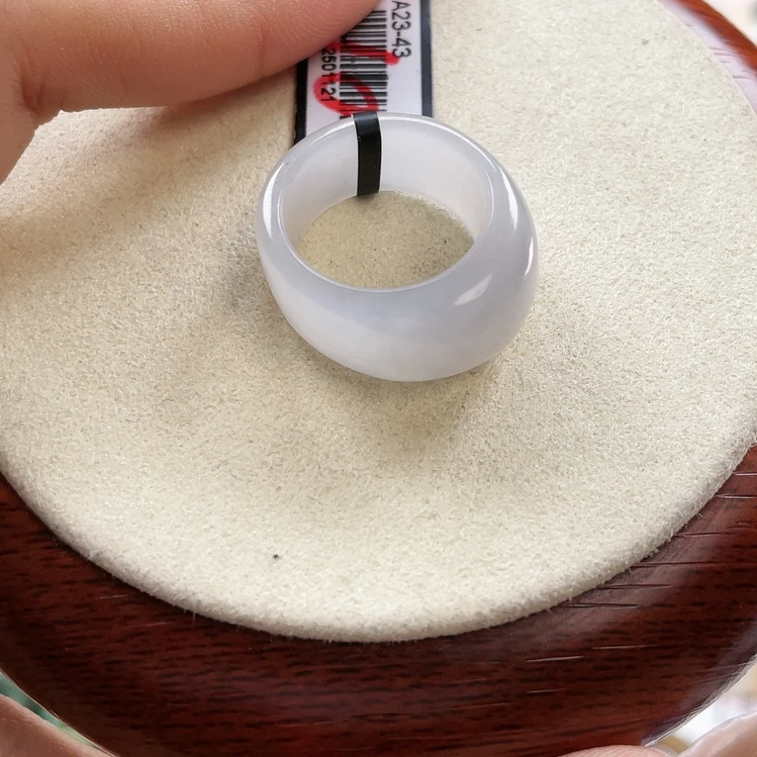 和田玉未镶嵌戒指P59冰透紫馒头16.2不退换