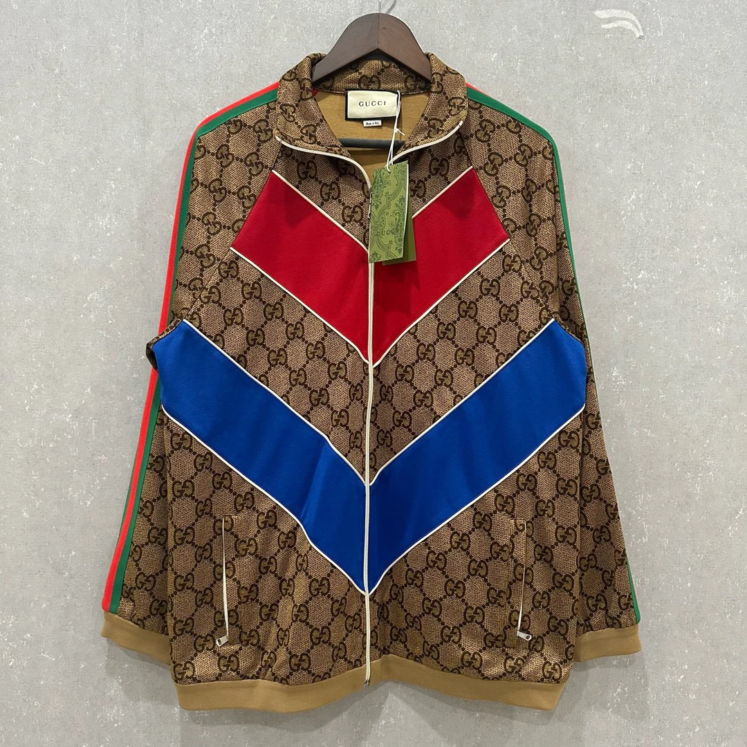 未使用 GUCCI/古驰 棕色老花满印夹克外套S码/004574