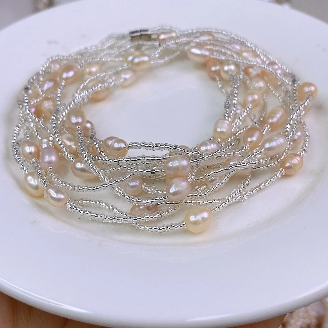 淡水珍珠手绳合金