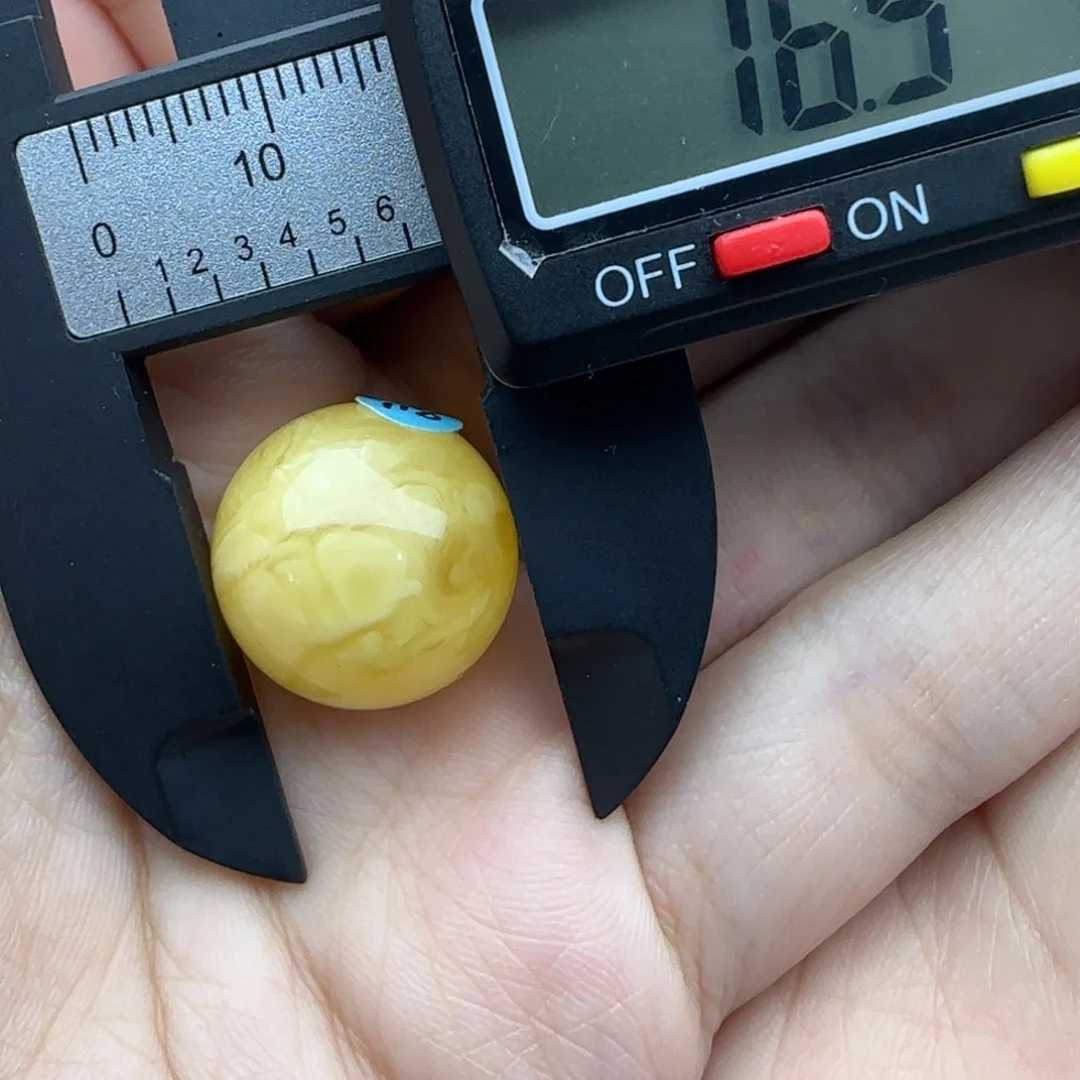 蜜蜡未镶嵌裸石微瑕飘花圆珠