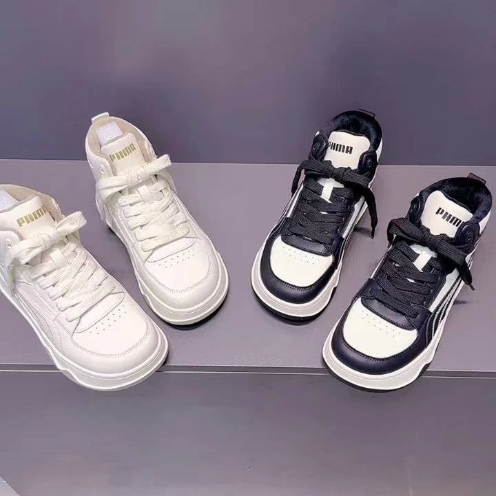 6223系带秋冬纳帕皮拼色甜美高帮鞋日式纯色中跟常规款