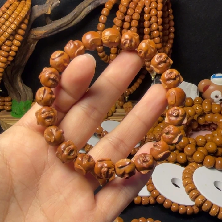 桃核把件12尺寸福猪单圈