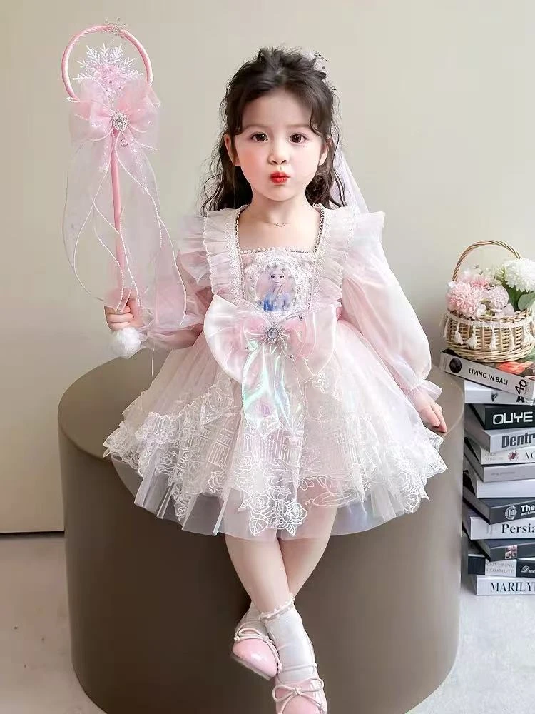 女.童洛丽塔爱莎公主裙春季儿.童超仙冰雪奇缘蓬蓬裙生日艾莎裙子