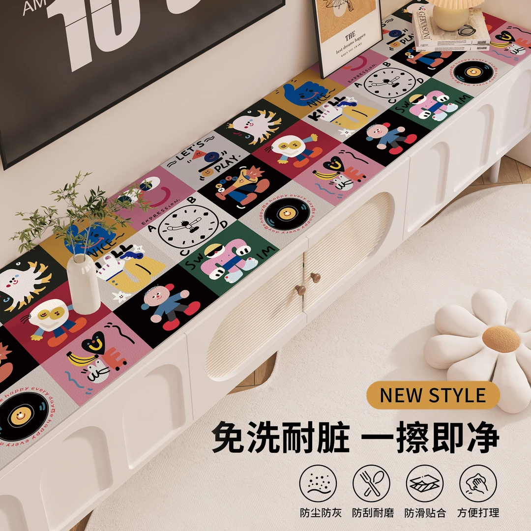 电视柜桌垫轻奢高级感免洗防水防脏鞋柜垫玄关餐边柜桌面保护垫子