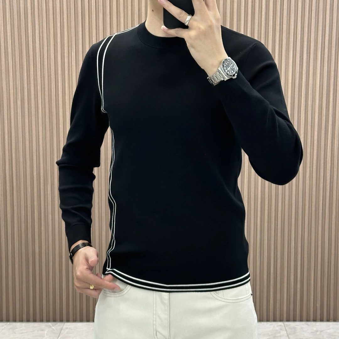 男士毛衣2025秋冬新款个性潮牌简约百搭针织羊毛衫修身帅气打底衫