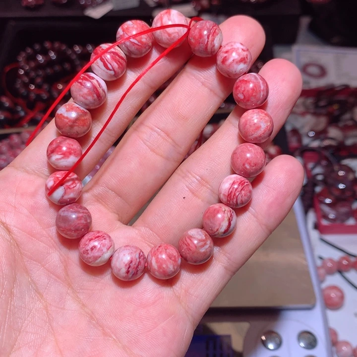 天然辰砂原石手串卡10