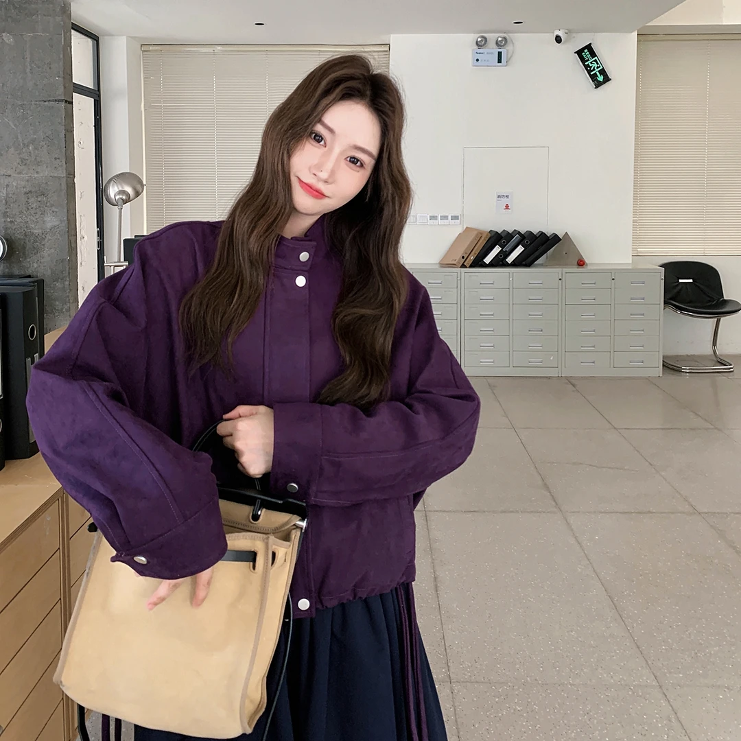 短外套韩版百搭秋冬立领独家ins短款外套休闲上衣卫衣宽松抽绳