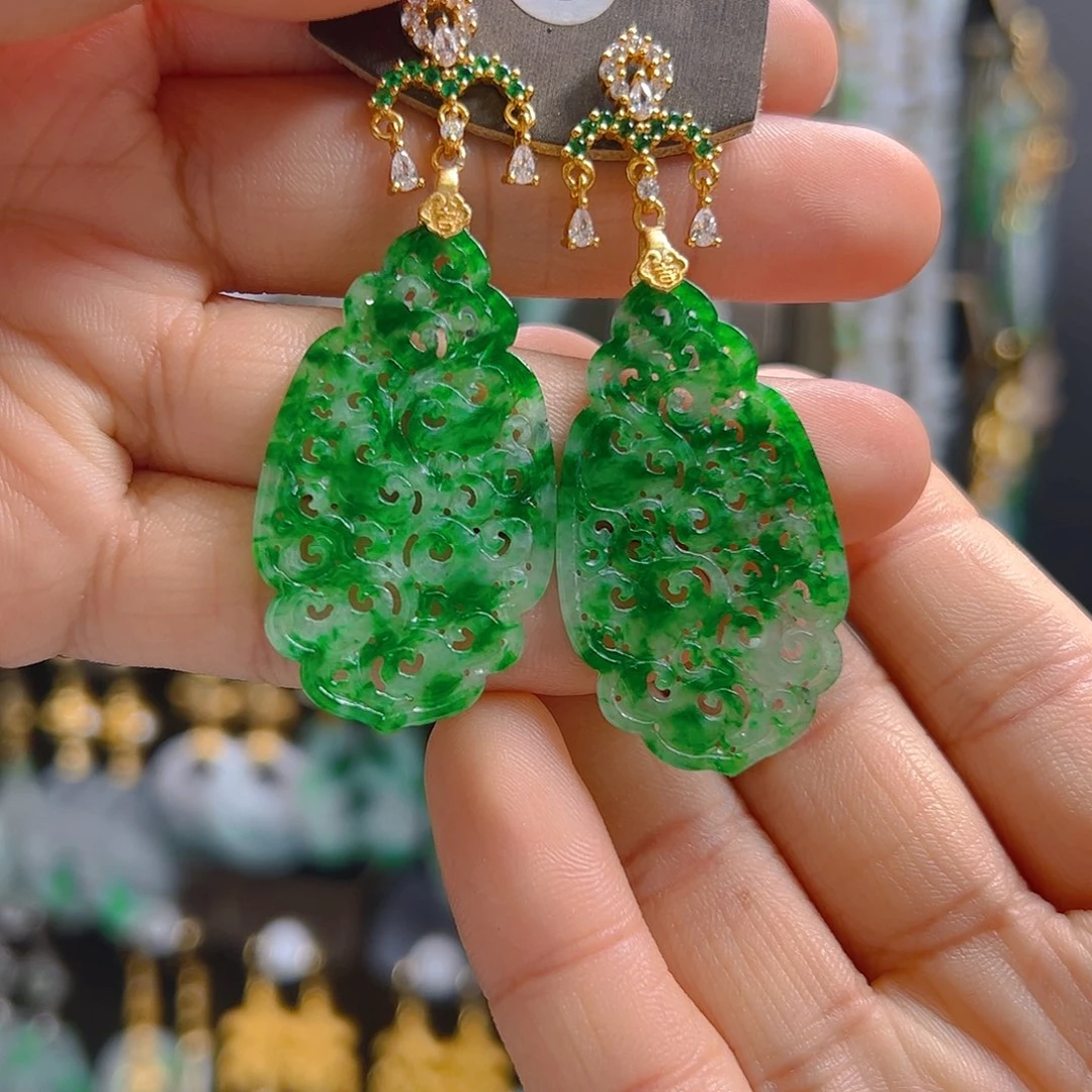 未镶嵌翡翠耳饰短*