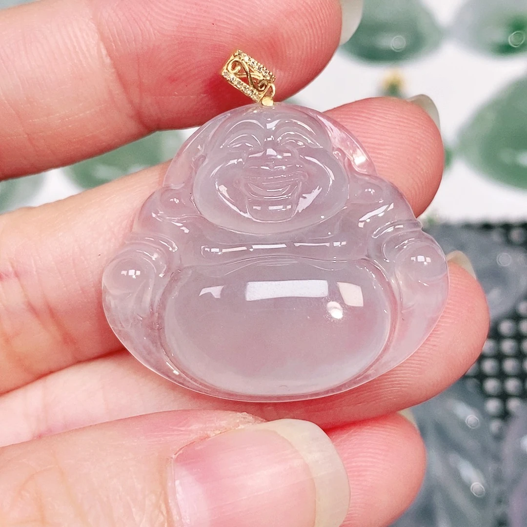 颈饰18K金镶嵌翡翠