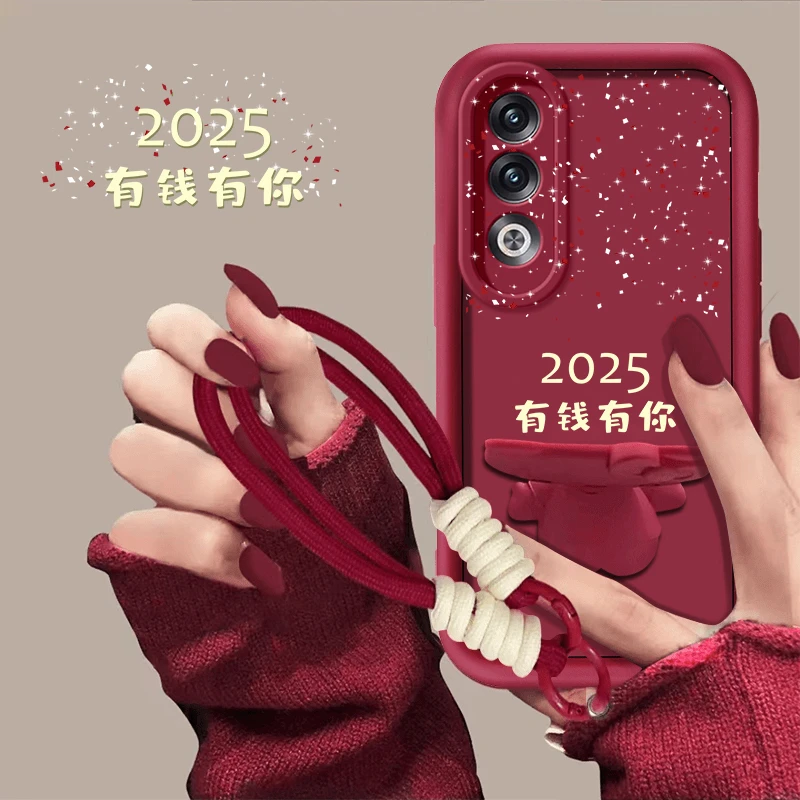 适用【oppoA3活力版】有钱有你支架手机壳创意全包防摔卡通网红女款