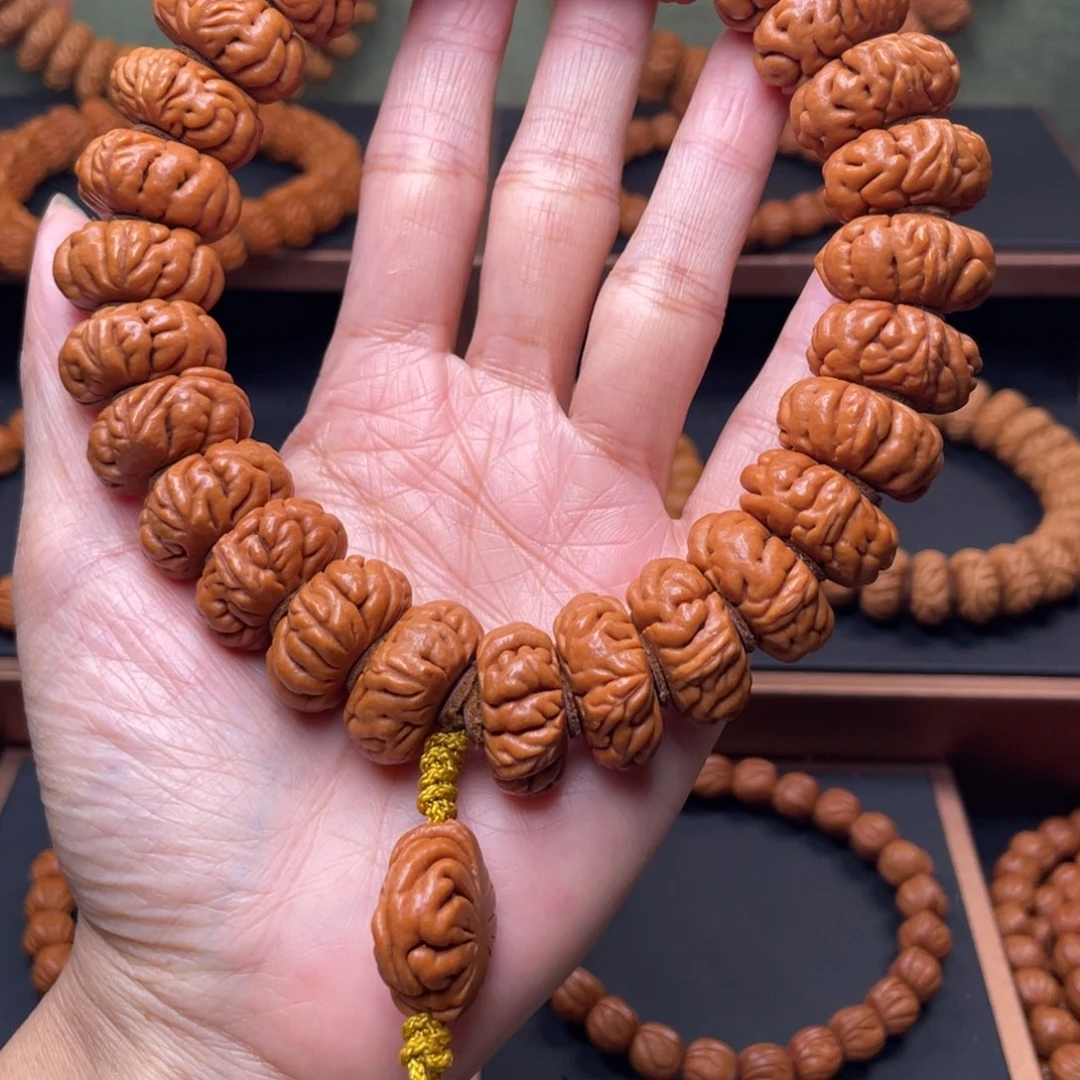 桃核手串20白玉龙