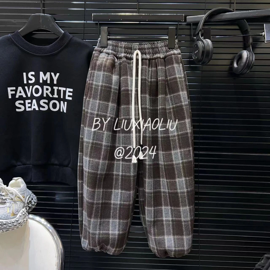 杭州六小六正版 BY LIUXIAOLIU秋冬季儿童加绒休闲裤12217