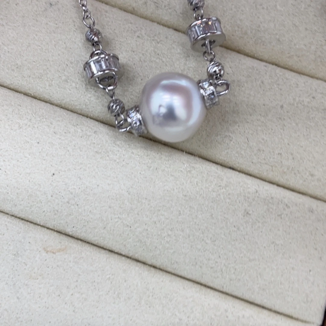 颈饰银S925镶嵌海水珍珠