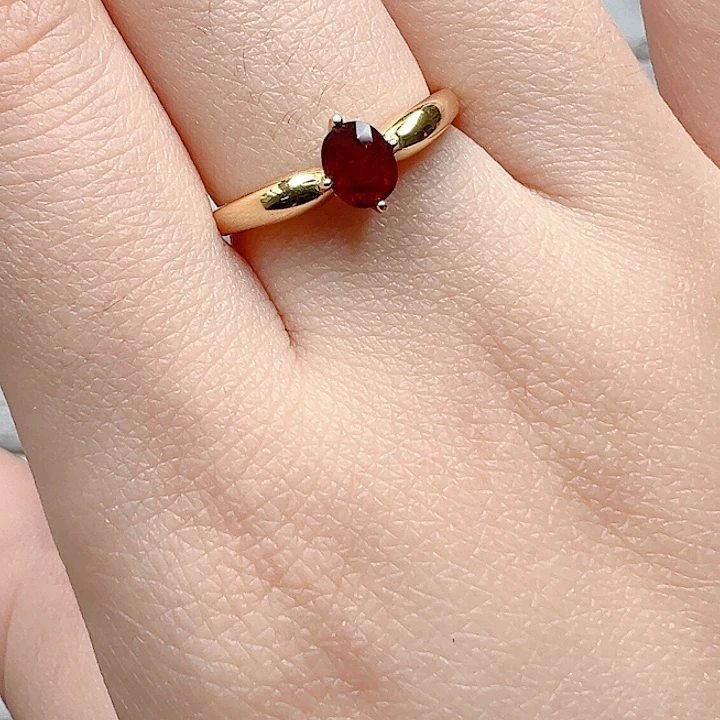 戒指银S925镶嵌红宝石