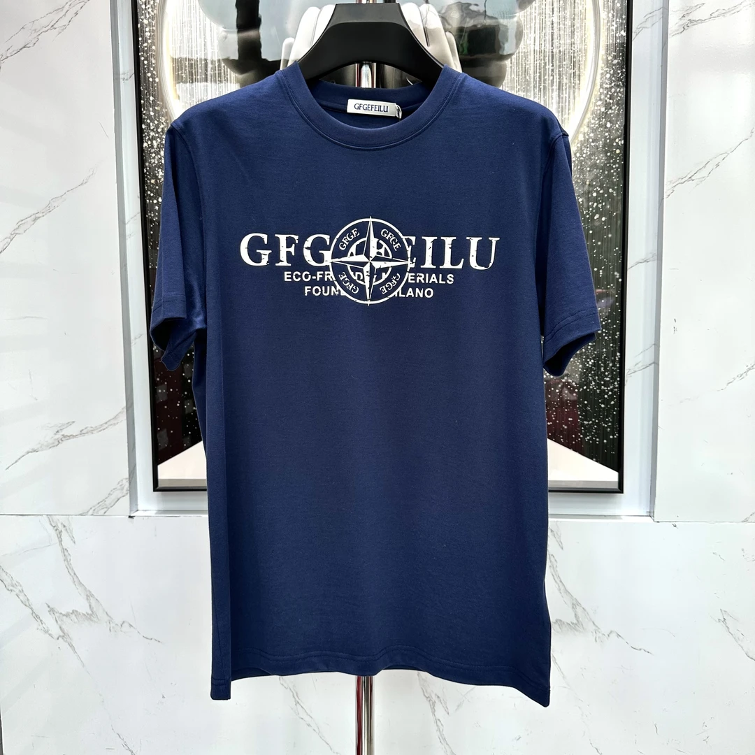 【GF短袖】新款夏季潮流休闲时尚男士圆领短袖百搭半袖商务轻奢2553