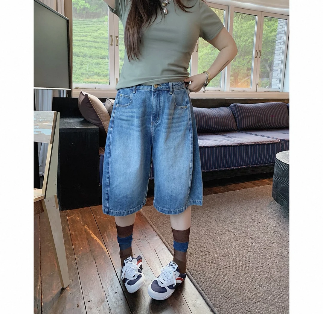 嘉嘉推荐#5511【夏款】百搭牛仔五分裤