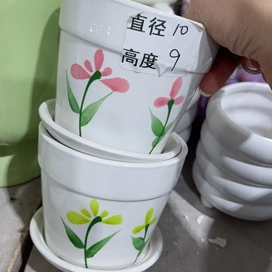 多肉绿植陶瓷花盆9.9包邮，有孔