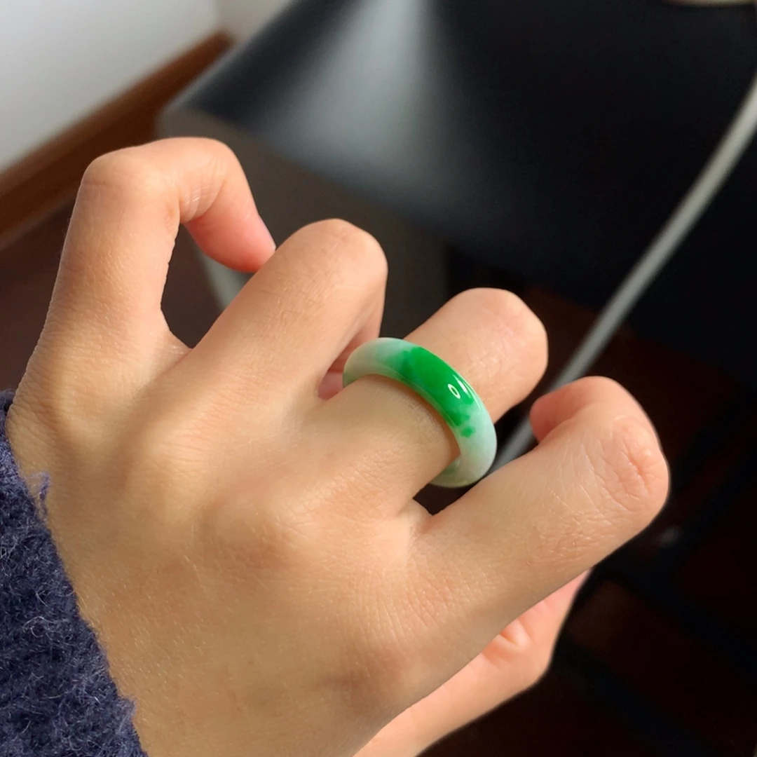 翡翠未镶嵌戒圈17圈口