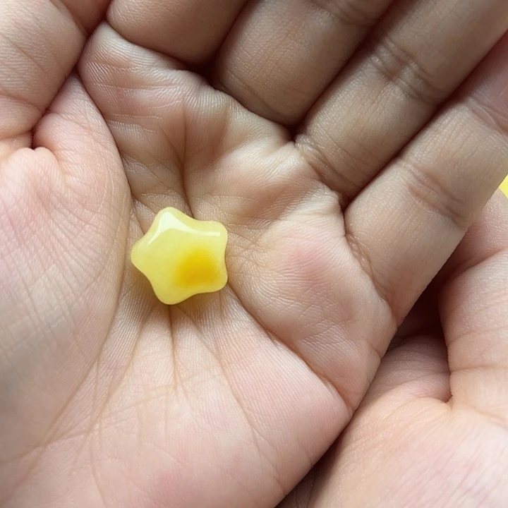 琥珀未镶嵌珠宝奇石五角星打孔不退换