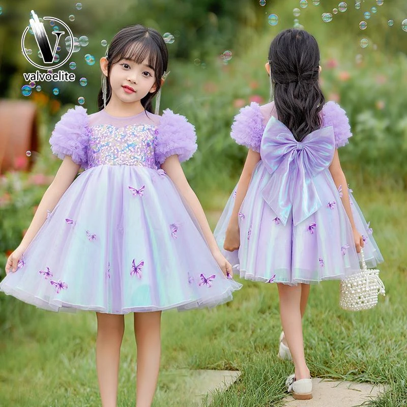 VALVOELITE女童连衣裙2025新款夏季演出服蓬蓬裙中大童礼服公主裙